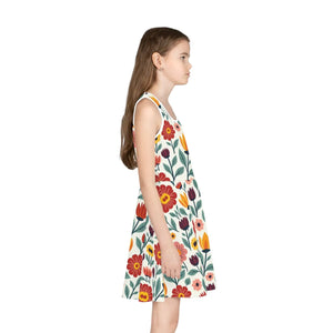 Floral Girls Sleeveless Sundress – Summer - Dipaliz - Dresses