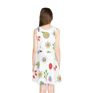 Girls Sleeveless Sundress Floral Summer Vibes - Dipaliz - Dresses