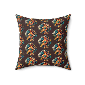 Floral Throw Pillow - Polyester Square Design for Home Decor - Dipaliz