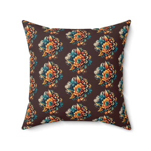 Floral Throw Pillow - Polyester Square Design for Home Decor - Dipaliz
