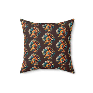 Floral Throw Pillow - Polyester Square Design for Home Decor - Dipaliz