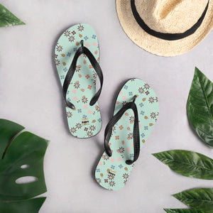 Floral Flip Flops - Eco-friendly Rubber Sole - Dipaliz - Slippers