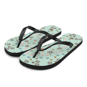 Floral Flip Flops - Eco-friendly Rubber Sole - Dipaliz - Slippers