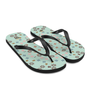 Floral Flip Flops - Eco-friendly Rubber Sole - Dipaliz - Slippers