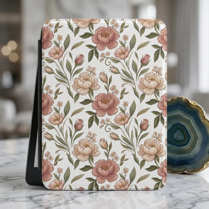 Dipaliz Floral Kindle Case Vintage Rose Pu Leather Cover - E-book Reader Cases