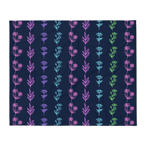 Floral Lines Throw Blanket – Soft Silk Touch - Dipaliz - Blankets