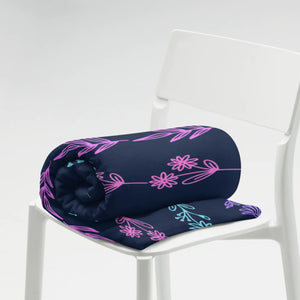 Floral Lines Throw Blanket – Soft Silk Touch - Dipaliz - Blankets