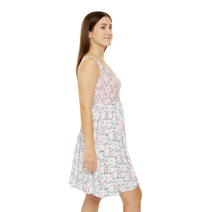 Dipaliz Floral Pastel Skater Dress Pink Garden Print Casual - Dresses
