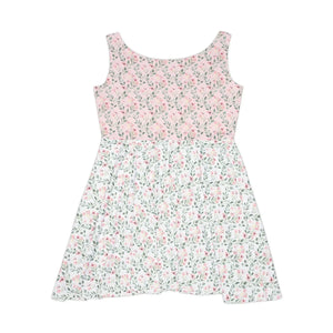 Dipaliz Floral Pastel Skater Dress Pink Garden Print Casual - Dresses