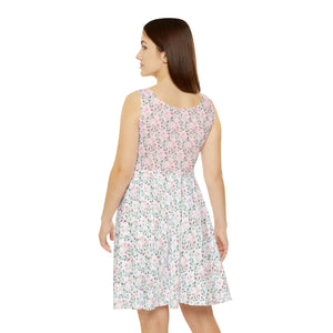 Dipaliz Floral Pastel Skater Dress Pink Garden Print Casual - Dresses