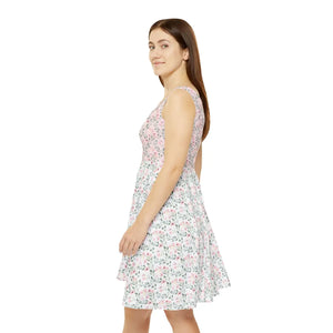 Dipaliz Floral Pastel Skater Dress Pink Garden Print Casual - Dresses