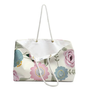 Floral Pastels Oversized Polyester Weekender Bag - Dipaliz - 24’’ × 13’’ - Tote Bags