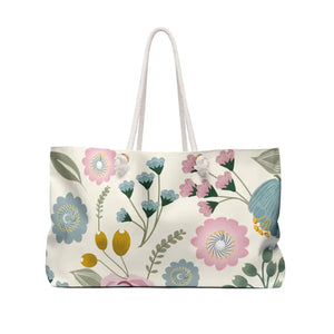 Floral Pastels Oversized Polyester Weekender Bag - Dipaliz - 24’’ × 13’’ - Tote Bags