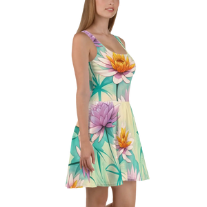 Floral Skater Dress – Flared Party Mini - Dipaliz - Dresses - Xs
