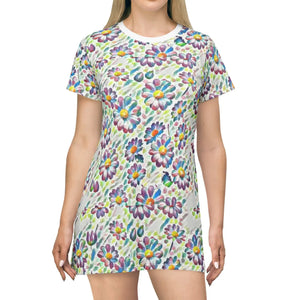 Floral Pattern Shirt Dress – Eco Polyester - Dipaliz - Dresses - Xs