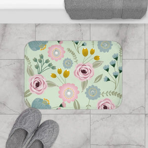 Plush Floral Pattern Bath Mat - Eco Friendly Gift - Dipaliz - Mats & Rugs