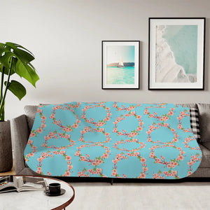 Plush Sherpa Blanket - Floral Pattern Two Colors - Dipaliz - Blankets