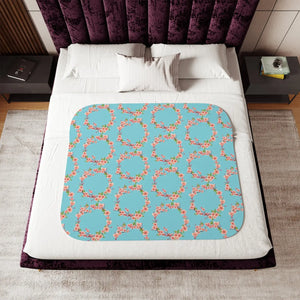 Plush Sherpa Blanket - Floral Pattern Two Colors - Dipaliz - Blankets