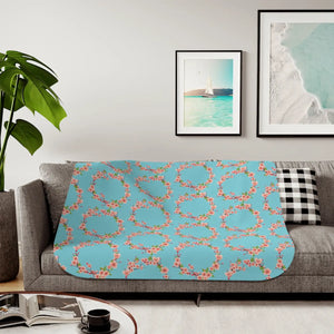Plush Sherpa Blanket - Floral Pattern Two Colors - Dipaliz - Blankets