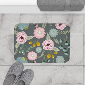 Floral Pattern Bath Mat – Microfiber Rug - Dipaliz - Mats & Rugs
