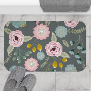 Floral Pattern Bath Mat – Microfiber Rug - Dipaliz - Mats & Rugs