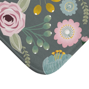 Floral Pattern Bath Mat – Microfiber Rug - Dipaliz - Mats & Rugs