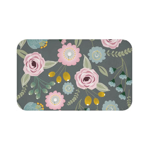 Floral Pattern Bath Mat – Microfiber Rug - Dipaliz - Mats & Rugs
