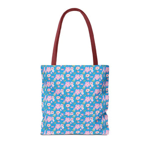 Floral Print Tote Bag Blue Women’s Fashion Statement - Dipaliz - Bags