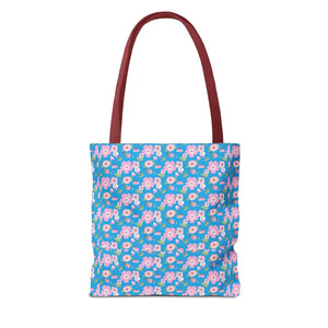Floral Print Tote Bag Blue Women’s Fashion Statement - Dipaliz - Bags
