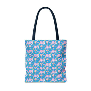 Floral Print Tote Bag Blue Women’s Fashion Statement - Dipaliz - Bags
