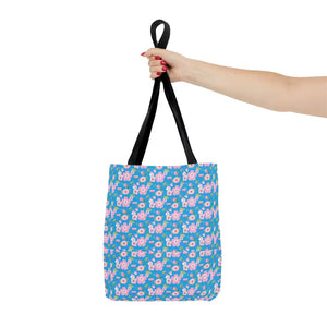 Floral Print Tote Bag Blue Women’s Fashion Statement - Dipaliz - Bags