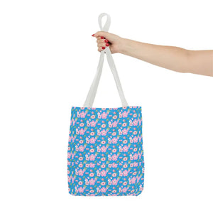 Floral Print Tote Bag Blue Women’s Fashion Statement - Dipaliz - Bags
