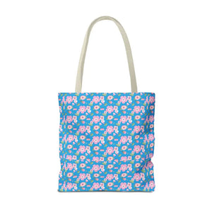 Floral Print Tote Bag Blue Women’s Fashion Statement - Dipaliz - Bags