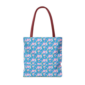 Floral Print Tote Bag Blue Women’s Fashion Statement - Dipaliz - Bags