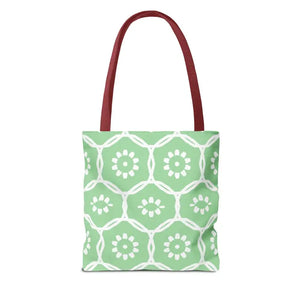 Green Tote Bag Bold Floral Pattern Statement Style Dipaliz - Bags