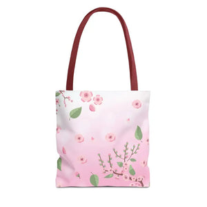 Floral Pattern Pink Tote Bag - Stylish Print Design - Dipaliz - 13’’ × / Red - Bags