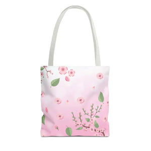 Floral Pattern Pink Tote Bag - Stylish Print Design - Dipaliz - 13’’ × / White - Bags