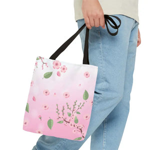 Floral Pattern Pink Tote Bag - Stylish Print Design - Dipaliz - Bags