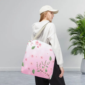Floral Pattern Pink Tote Bag - Stylish Print Design - Dipaliz - Bags