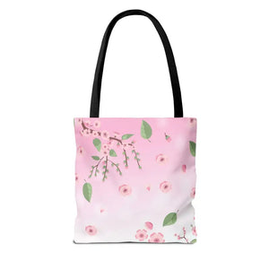 Floral Pattern Pink Tote Bag - Stylish Print Design - Dipaliz - Bags