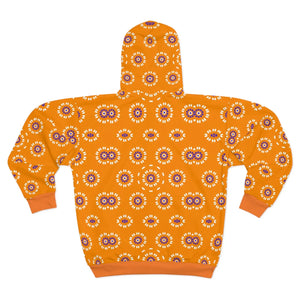 Vibrant Unisex Zip Hoodie - Floral Pattern Winter - Dipaliz - Hoodies