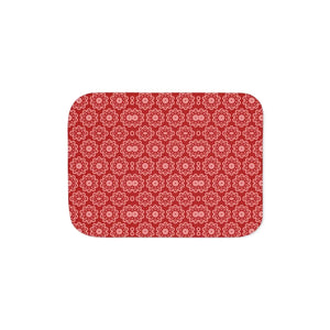 Pastel Red Floral Sherpa Blanket – Soft Cozy - Dipaliz - Blankets