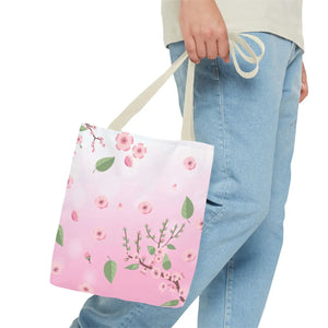 Floral Pink Tote Bag - Durable Polyester Everyday - Dipaliz - Bags