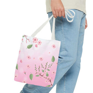 Floral Pink Tote Bag - Durable Polyester Everyday - Dipaliz - Bags
