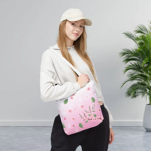 Floral Pink Tote Bag - Durable Polyester Everyday - Dipaliz - Bags