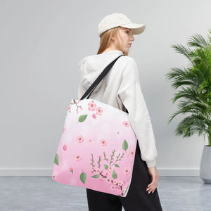 Floral Pink Tote Bag - Durable Polyester Everyday - Dipaliz - Bags