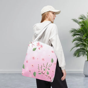 Floral Pink Tote Bag - Durable Polyester Everyday - Dipaliz - Bags
