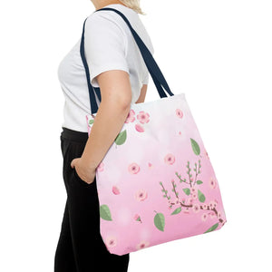 Floral Pink Tote Bag - Durable Polyester Everyday - Dipaliz - Bags