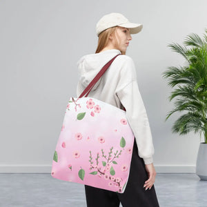 Floral Pink Tote Bag - Durable Polyester Everyday - Dipaliz - Bags