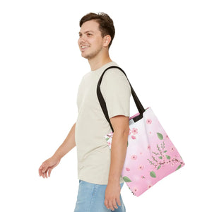 Floral Pink Tote Bag - Durable Polyester Everyday - Dipaliz - Bags